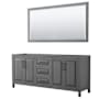 Wyndham Collection Daria 79" Double Free Standing Vanity Cabinet - Less Vanity Top Dark Gray / Matte Black Hardware