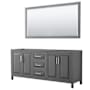 Wyndham Collection Daria 79" Double Free Standing Vanity Cabinet - Less Vanity Top Dark Gray / Polished Chrome Hardware