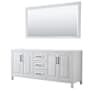 Wyndham Collection Daria 79" Double Free Standing Vanity Cabinet - Less Vanity Top White / Matte Black Hardware