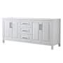 Wyndham Collection Daria 79" Double Free Standing Vanity Cabinet Only - Less Vanity Top White / Matte Black Hardware