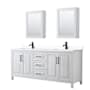 White / White Cultured Marble Top / Matte Black Hardware