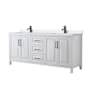 Wyndham Collection Daria 80" Free Standing Double Basin Vanity Set with Cabinet and Quartz Vanity Top White / White Quartz Top / Matte Black Hardware