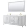 White / Carrara Cultured Marble Top / Brushed Gold Hardware