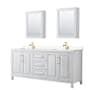 White / Carrara Cultured Marble Top / Brushed Gold Hardware