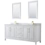 White / White Carrara Marble Top / Brushed Gold Hardware