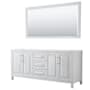 Wyndham Collection Daria 79" Double Free Standing Vanity Cabinet - Less Vanity Top White / Brushed Gold Hardware
