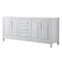 Wyndham Collection Daria 79" Double Free Standing Vanity Cabinet Only - Less Vanity Top White / Brushed Gold Hardware