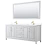 White / White Cultured Marble Top / Brushed Gold Hardware