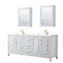 White / White Cultured Marble Top / Brushed Gold Hardware