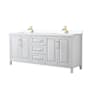 White / White Cultured Marble Top / Brushed Gold Hardware