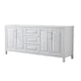 Wyndham Collection Daria 79" Double Free Standing Vanity Cabinet Only - Less Vanity Top White / Polished Chrome Hardware