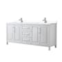 White / White Cultured Marble Top / Polished Chrome Hardware