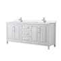 Wyndham Collection Daria 80" Free Standing Double Basin Vanity Set with Cabinet and Quartz Vanity Top White / White Quartz Top / Polished Chrome Hardware