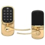 Yale Electronic Single Cylinder Keyless Entry Lever Set from the Assure Lever Collection Polished Brass