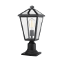 Z-Lite Talbot 18" Tall Outdoor Pier Mount Post Light Black