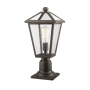 Z-Lite Talbot 18" Tall Outdoor Pier Mount Post Light Rubbed Bronze
