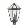 Z-Lite Talbot 3 Light 24" Tall Outdoor Single Head Post Light Rubbed Bronze