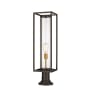 Z-Lite Dunbroch 30" Tall Outdoor Pier Mount Post Light Deep Bronze / Outdoor Brass