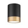 Z-Lite Algar 6" Wide LED Flush Mount Ceiling Fixture Matte Black / Modern Gold