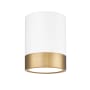 Z-Lite Algar 6" Wide LED Flush Mount Ceiling Fixture Matte White / Modern Gold