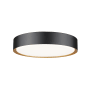 Z-Lite Kawan 16" Wide Flush Mount Drum Ceiling Fixture Matte Black / Modern Gold
