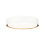 Z-Lite Kawan 16" Wide Flush Mount Drum Ceiling Fixture Matte White / Modern Gold