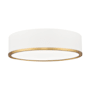 Z-Lite Bradley 16" Wide Flush Mount Drum Ceiling Fixture Matte White / Modern Gold