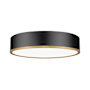 Z-Lite Bradley 20" Wide Flush Mount Drum Ceiling Fixture Matte Black / Modern Gold
