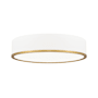 Z-Lite Bradley 20" Wide Flush Mount Drum Ceiling Fixture Matte White / Modern Gold