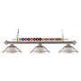 Z-Lite Shark 3 Light Billiard Chandelier with Nickel Metal Shades Brushed Nickel