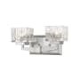 Z-Lite Rubicon 2 Light 14" Wide Vanity Light with Textured Glass and 3000K LED Bulbs Brushed Nickel / Clear