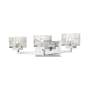 Z-Lite Rubicon 3 Light 22" Wide Vanity Light with Textured Glass and 3000K LED Bulbs Chrome / Clear
