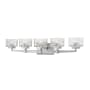 Z-Lite Rubicon 5 Light 36" Wide Vanity Light with Textured Glass Shades Brushed Nickel
