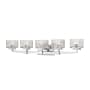 Z-Lite Rubicon 5 Light 36" Wide Vanity Light with Textured Glass Shades Chrome