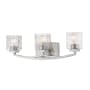 Z-Lite Zaid 3 Light 24" Wide Vanity Light with Clear Chisel Glass Shades Brushed Nickel