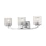 Z-Lite Zaid 3 Light 24" Wide Vanity Light with Clear Chisel Glass Shades Chrome