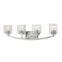 Z-Lite Zaid 4 Light 32" Wide Vanity Light with Clear Chisel Glass Shades Brushed Nickel