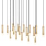 Z-Lite Stari 17 Light 42" Wide Linear Pendant Modern Gold