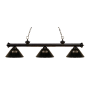 Z-Lite Riviera 3 Light 57" Wide Billiard Multi Light Pendant with Black Synthetic Shade Bronze