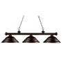 Z-Lite Riviera 3 Light 59" Wide Billiard Multi Light Pendant with Bronze Metal Shade Bronze