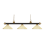 Z-Lite Riviera 3 Light 57" Wide Billiard Multi Light Pendant with Golden Mottle Glass Shade Bronze / Satin Gold