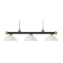 Z-Lite Riviera 3 Light 57" Wide Billiard Multi Light Pendant with Matte Opal Glass Shade Bronze / Satin Gold