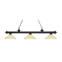 Z-Lite Riviera 3 Light 57" Wide Billiard Multi Light Pendant with Golden Mottle Glass Shade Matte Black