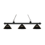 Z-Lite Riviera 3 Light 57" Wide Billiard Multi Light Pendant with Black Synthetic Shade Matte Black