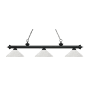 Z-Lite Riviera 3 Light 57" Wide Billiard Multi Light Pendant with White Linen Patterned/Etched Glass Shade Matte Black