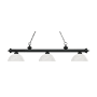 Z-Lite Riviera 3 Light 57" Wide Billiard Multi Light Pendant with White Linen Patterned/Etched Glass Shade Matte Black