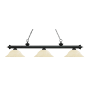Z-Lite Riviera 3 Light 59" Wide Billiard Multi Light Pendant with Golden Mottle Glass Shade Matte Black