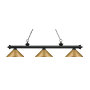 Z-Lite Riviera 3 Light 57" Wide Billiard Multi Light Pendant with Satin Gold Metal Shade Matte Black