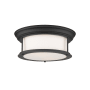 Z-Lite Sonna 2 Light 13-1/2" Wide Flush Mount Drum Ceiling Fixture with Frosted Glass Shade Matte Black