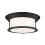 Z-Lite Sonna 3 Light 15-1/2" Wide Flush Mount Drum Ceiling Fixture with Frosted Glass Shade Matte Black